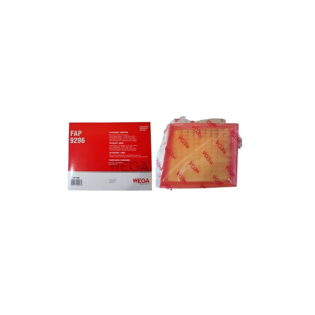 Filtro de Ar do Motor Ford Ka 1.0 3 Cilindros Ford Ka 1.5 Sigma EcoSport Flex 1.6 16v Fiesta 2016 a 2022 FAP9296 Wega