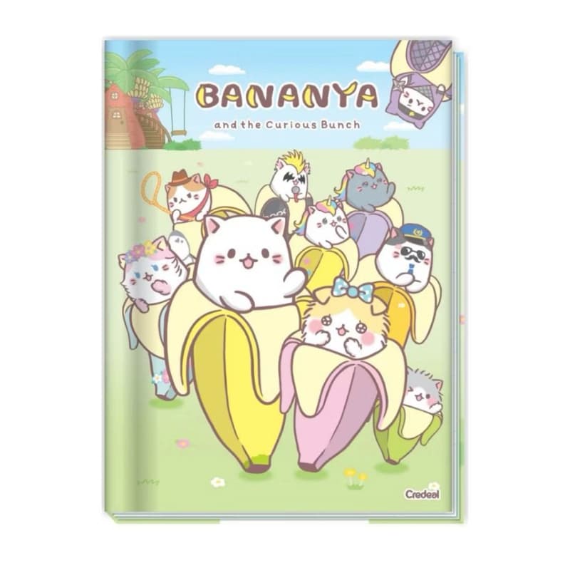 2 Caderno Brochura Univ. Capa Dura 80 Fls Bananya Azul Credeal