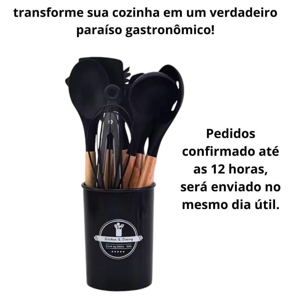 Kit Jogo Utensílios De Cozinha Silicone Várias Cores para tampar panela, pote