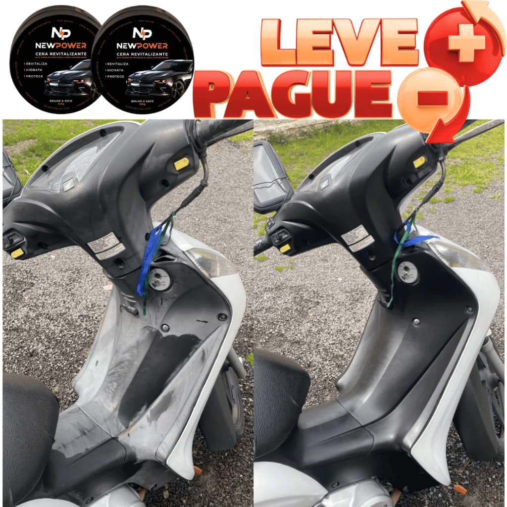Cera Revitalizadora de Plásticos Automotivos New Power Kit 2 Unidades Restaura e Protege