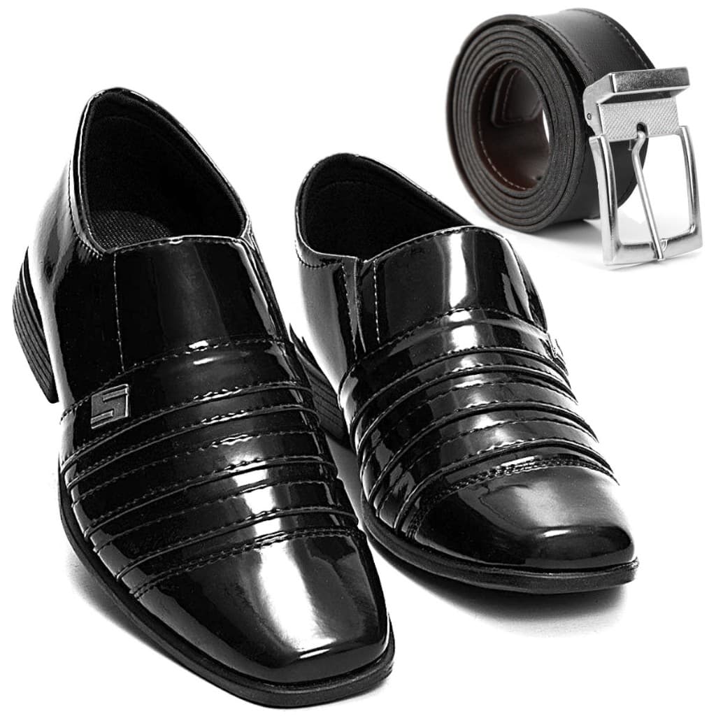 Sapato Social Masculino Bico Quadrado Confort + Cinto