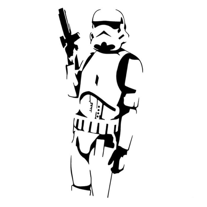 Adesivo decorativo de parede star - trooper - wars - vader - decoração - porta parede vidro