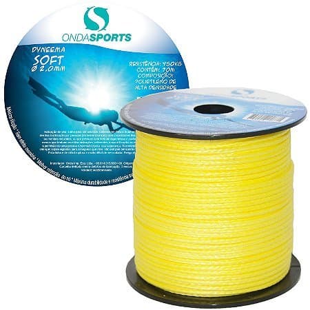 Linha Corda Dyneema 2mm Stiff BRANCO (Metro) para Arbalete Arpão Pesca Sub