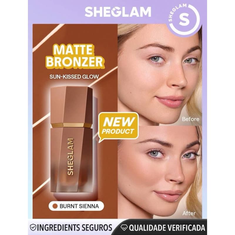SHEGLAM Sun Beam Matte Líquido Sun Bronzer-Queimado Beam Shimmer