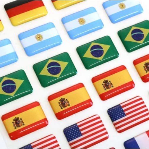 Emblemas Bandeiras Países Adesivos Resinados Auto Colante 6cm