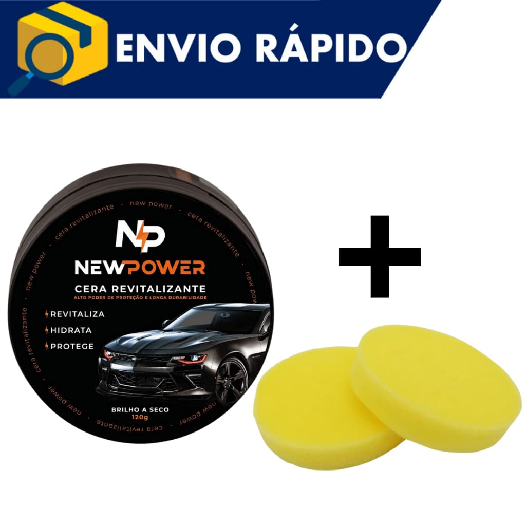 Revitalizador de Plástico Painel Parachoque New Power Oficial Com 2 Aplicadores Inclusos