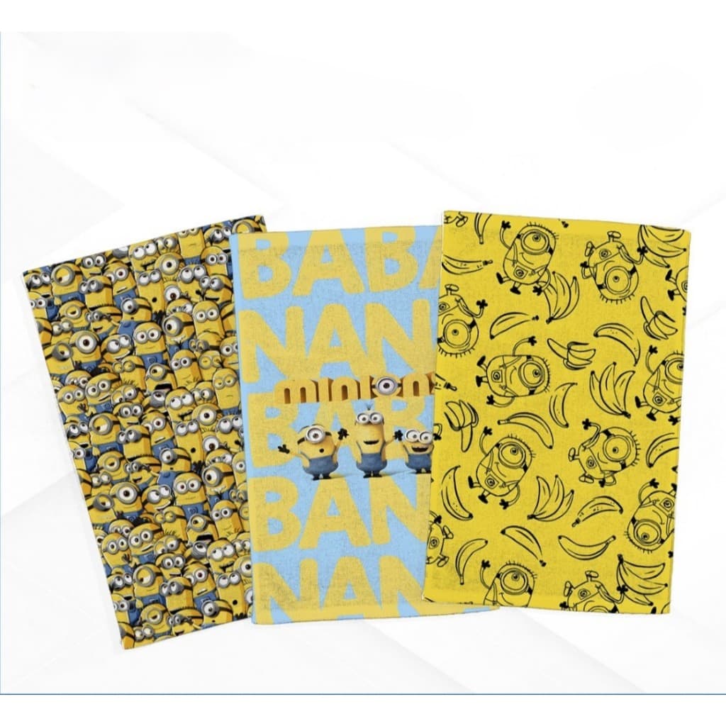 Kit 3 Toalhas de Mão Toalhinha Escolar Infantil - Minions - Volta as Aulas