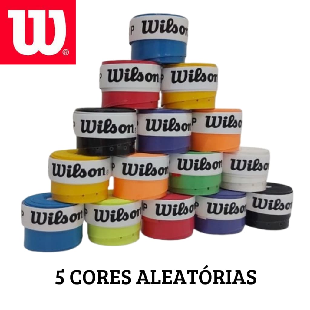 Kit 5 Overgrip Wilson Perfurado - Grip Para Raquete Tennis, Beach Tênis, Padel