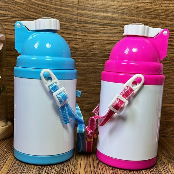 Squeeze/garradfa/garrafinha de polímero (plástico) infantil 350ml parede dupla personalizada personagem nome menina esco