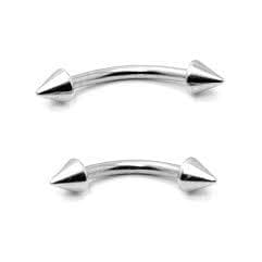 Piercing Aço Cirurgico Sobrancelha Prateado Spike 8/10/12 Mm