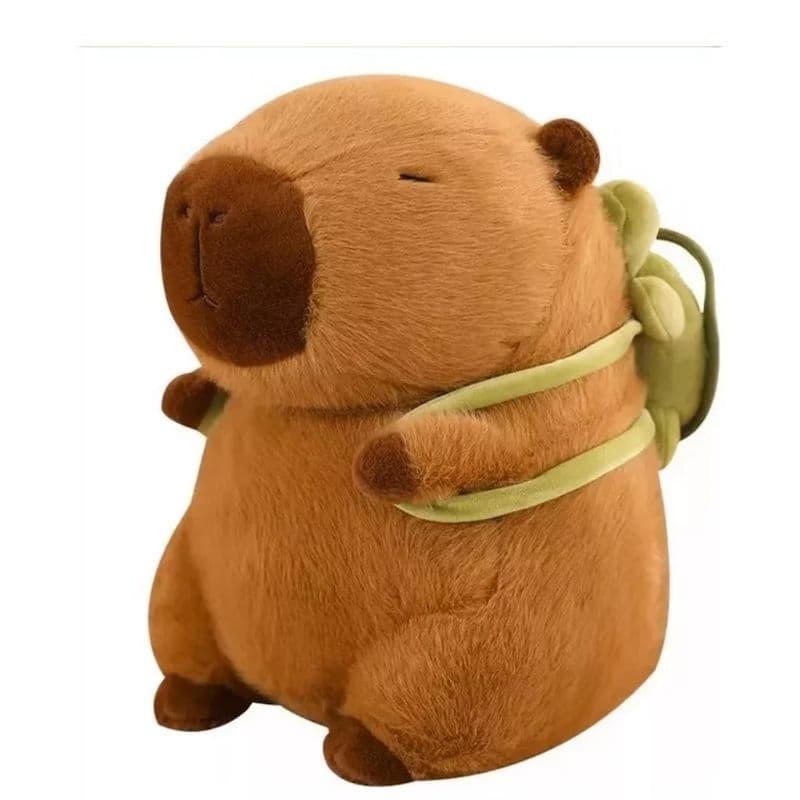 Pelúcia de Capivara com Mochila de Tartaruga Brinquedo