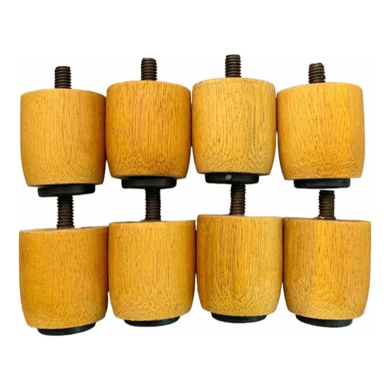 Pé De Cama Box Kit 7 Pés 4cm Mel Casal Solteiro Móveis Base