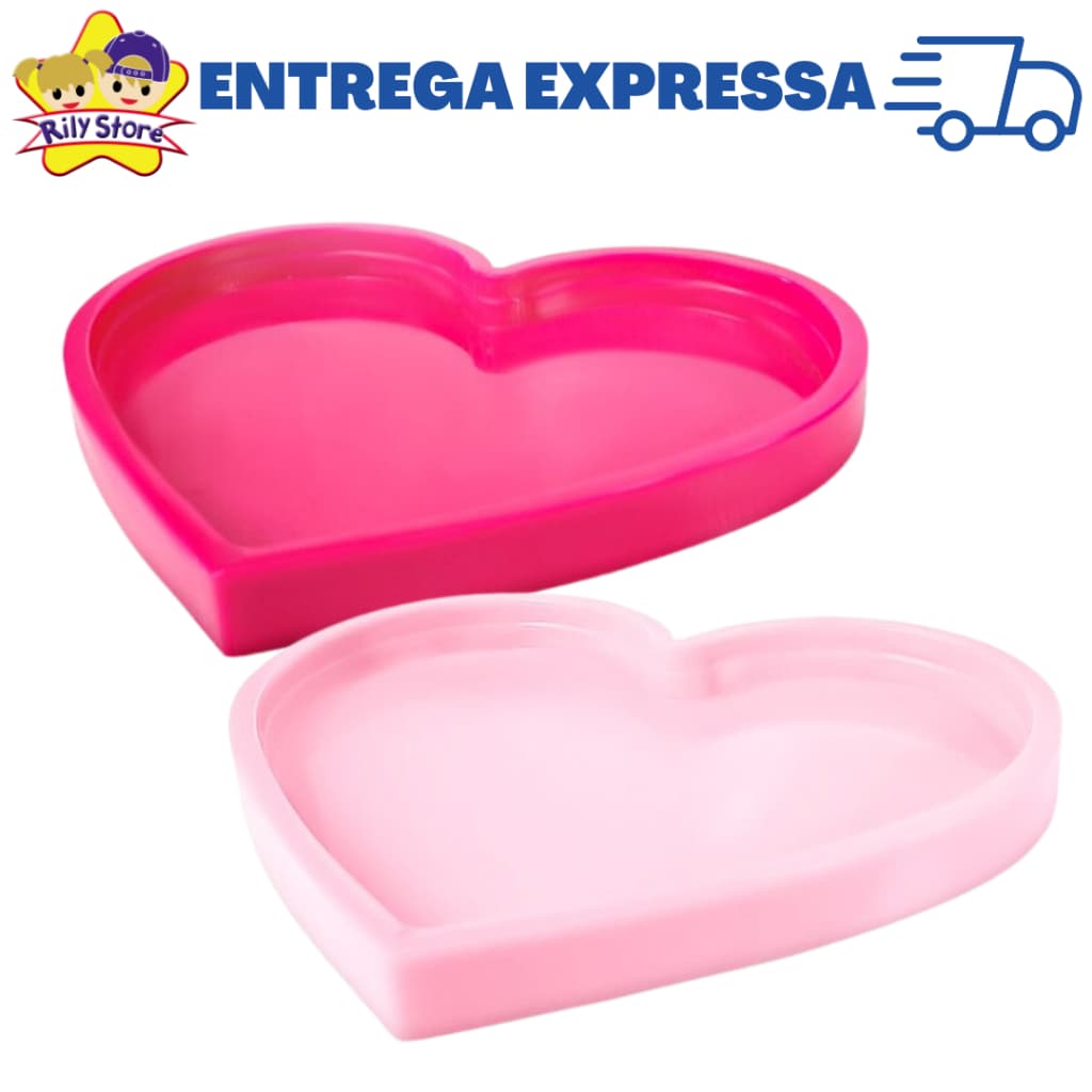 Kit 2 Bandejas Decorativa Coração - Diversas Cores