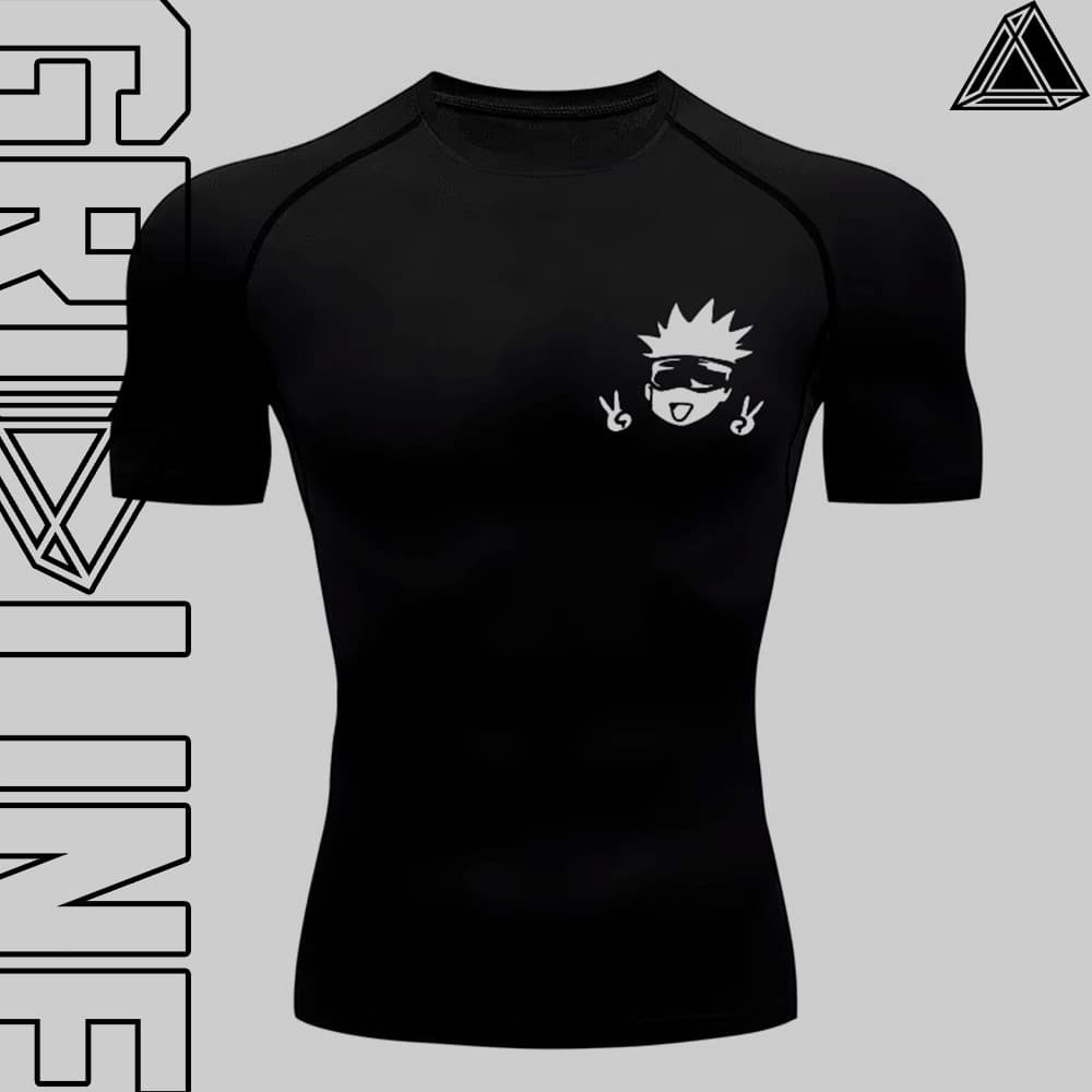 Camiseta Compressão Academia Treino‎ Gojo Satoru Kaisen Good Vibes Unissex