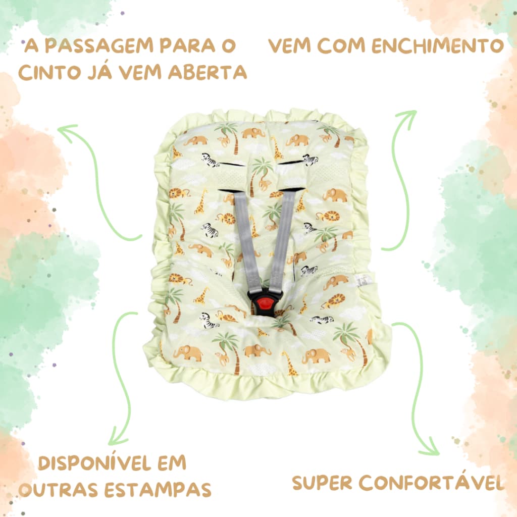 Capa Para Bebê Conforto MT Acolchoada Macia Menino e Menina