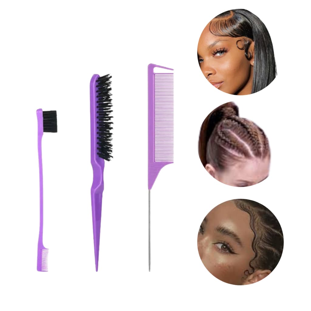 kit pente escova de cabelo multifunções: Penteados, tranças, lace front, full lace, luzes - SantaCá