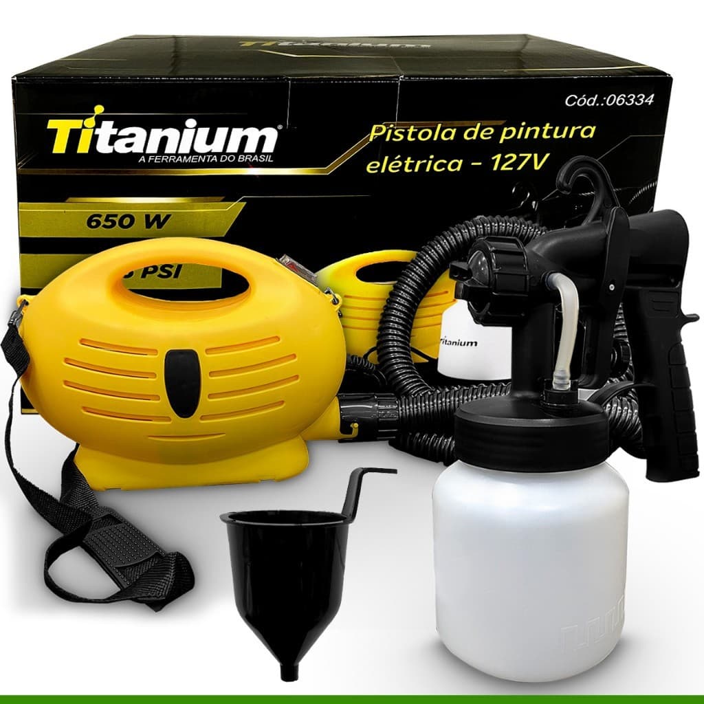 Pistola de Pintura Pulverizador Compressor De Tinta 650W Elétrica