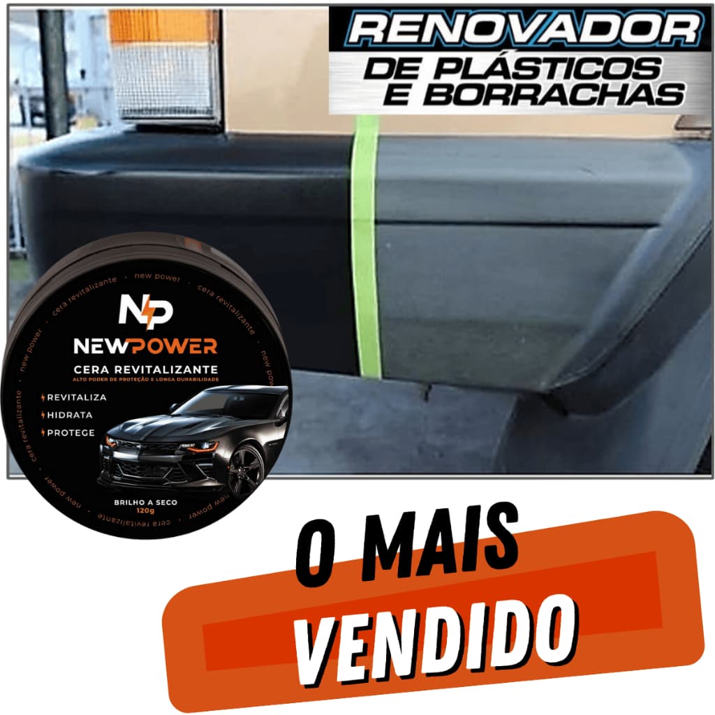 Revitalizador Cera de Plásticos NewPower Renova Parachoque Retrovisor o melhor VIQUIN Brinde espuma