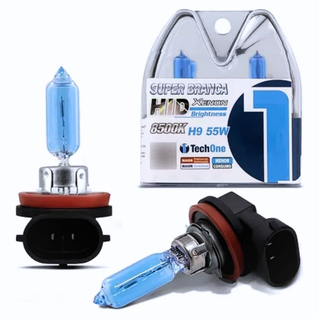 Par De Lampada Super Branca H9 8500k 12v Efeito Xenon