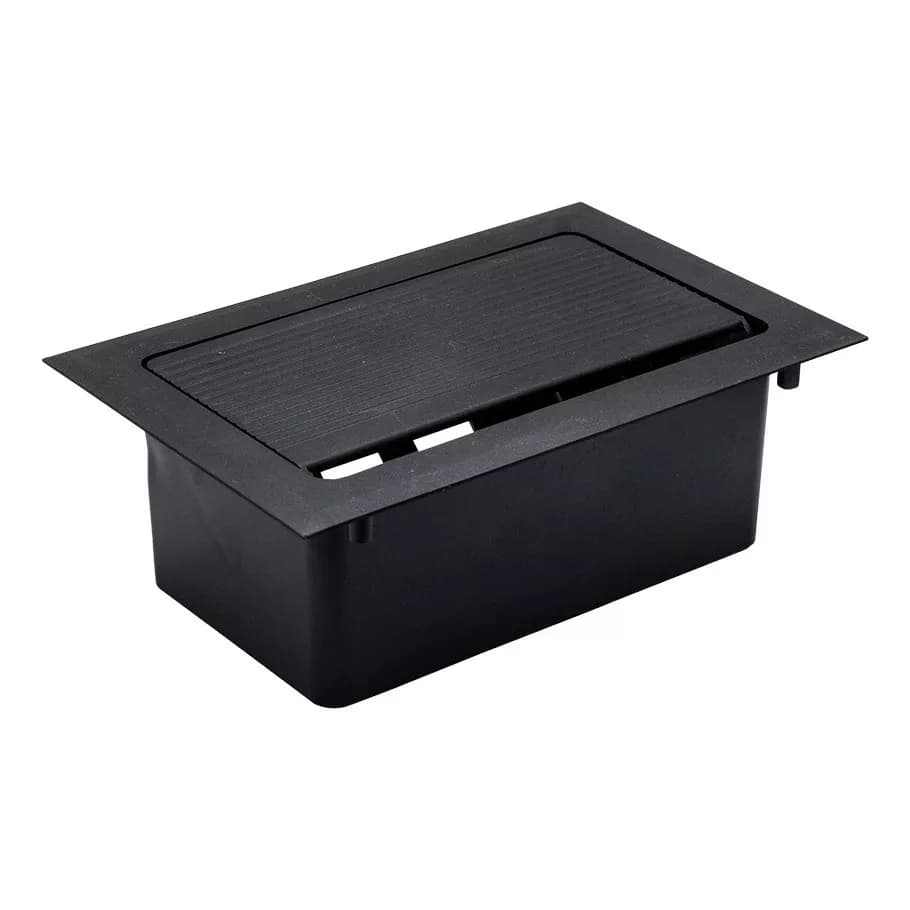 Caixa de tomadas para embutir em mesa de reunião escritório home office
