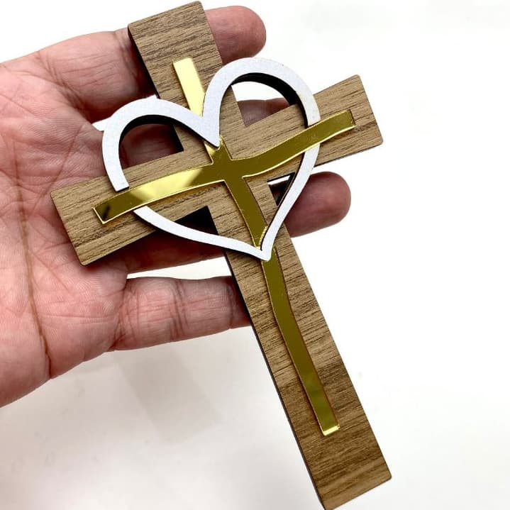 Crucifixo de parede em madeira, Enfeite Religioso, Decorativo, altar, Presente