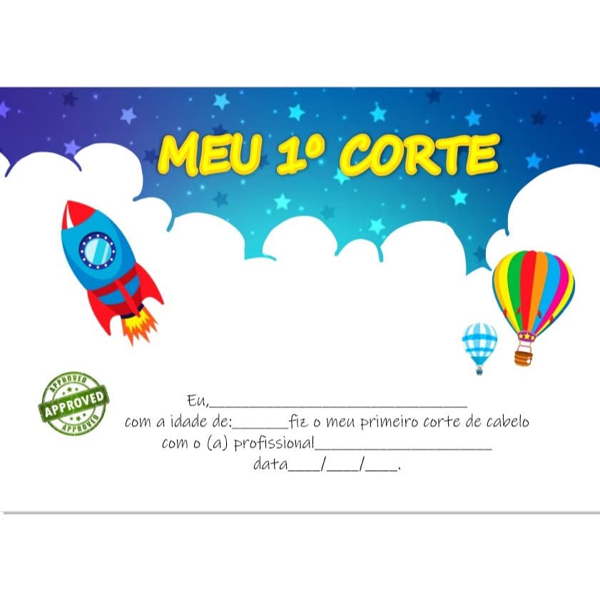 Certificado Primeiro Corte de Cabelo