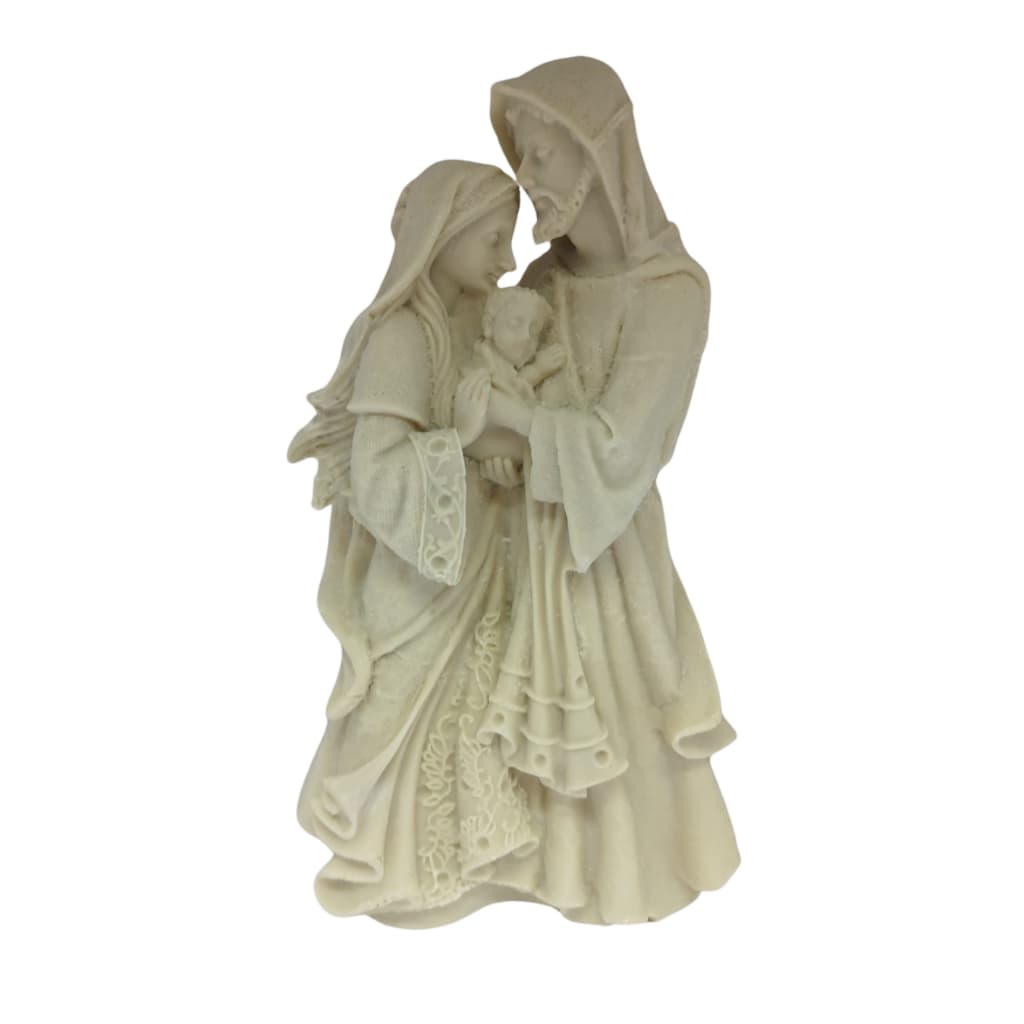 Sagrada Familia Afetuosa Escultura Religiosa Resina De 15cm