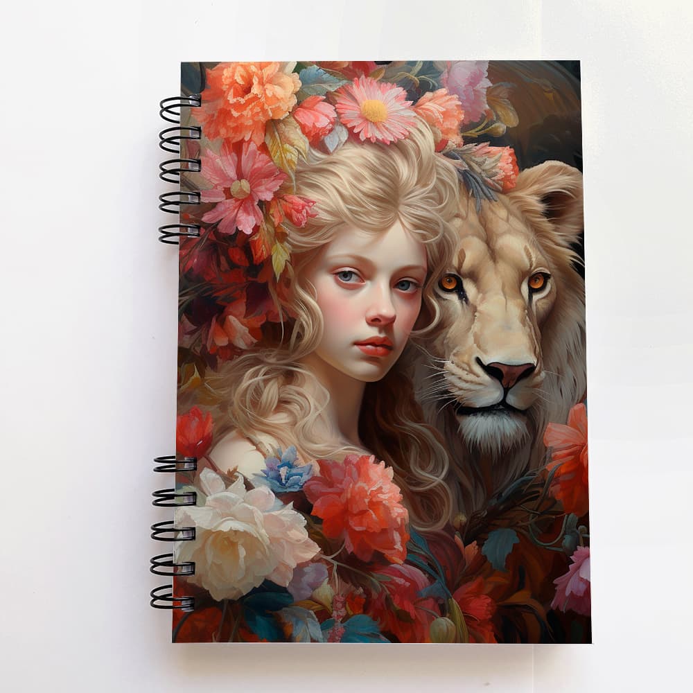 Caderno Leão personalizado com NOME DO COMPRADOR, 200 páginas, tamanho A5, BRILHANTE