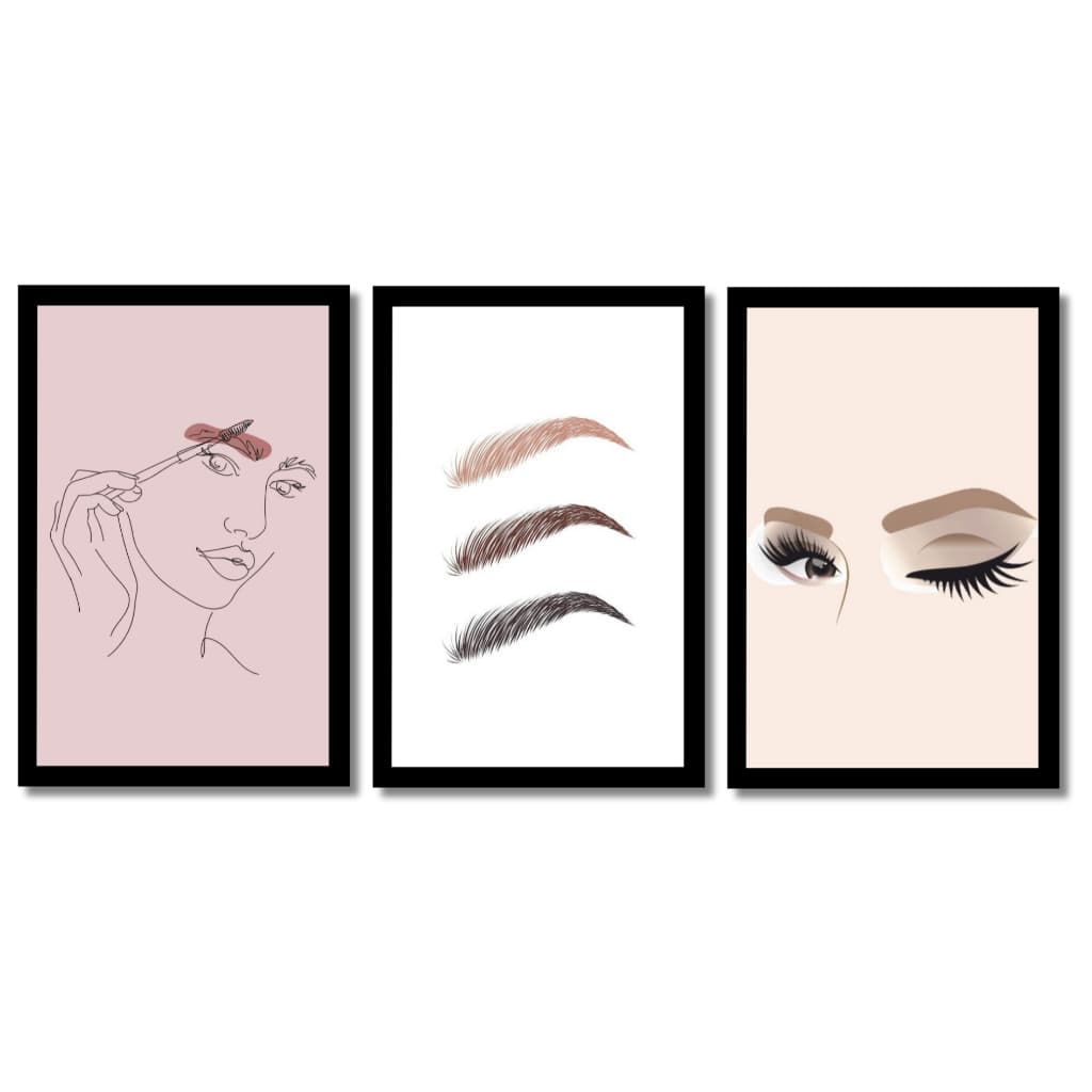 Promoção, Placa quadro decorativa/Kit com 3 peças design de sobrancelhas