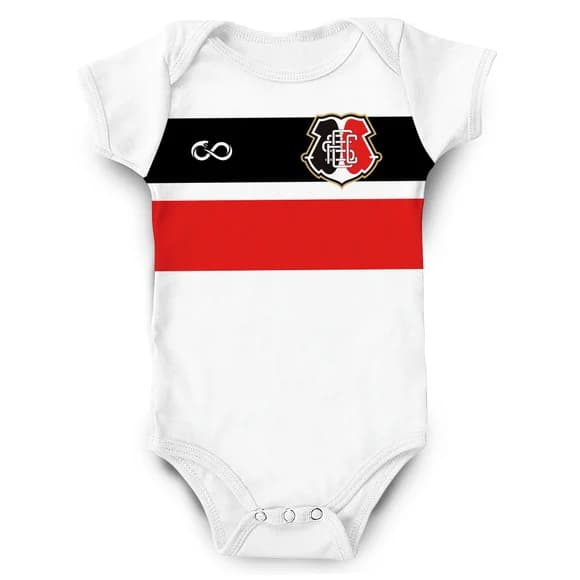 Body Infantil do Santa C Bebê Futebol Personalizado com Nome Modelo2