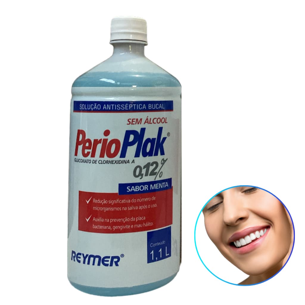 Enxaguante Bucal Perioplak 1,1 Litros Sem Alcool Sabor Menta - Reymer