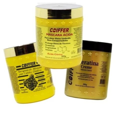 CRONOGRAMA CAPILAR -TRATAMENTO DE CHOQUE COIFFER (3 UNIDS 500G CADA) RESTRUTURACÃO IMEDIATA!