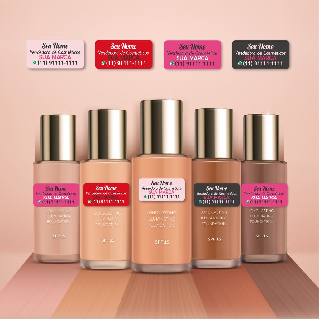 Pct 1000 Etiquetas Personalizadas para Consultora/Diretora Marcas Cosméticos e Produtos Diversos