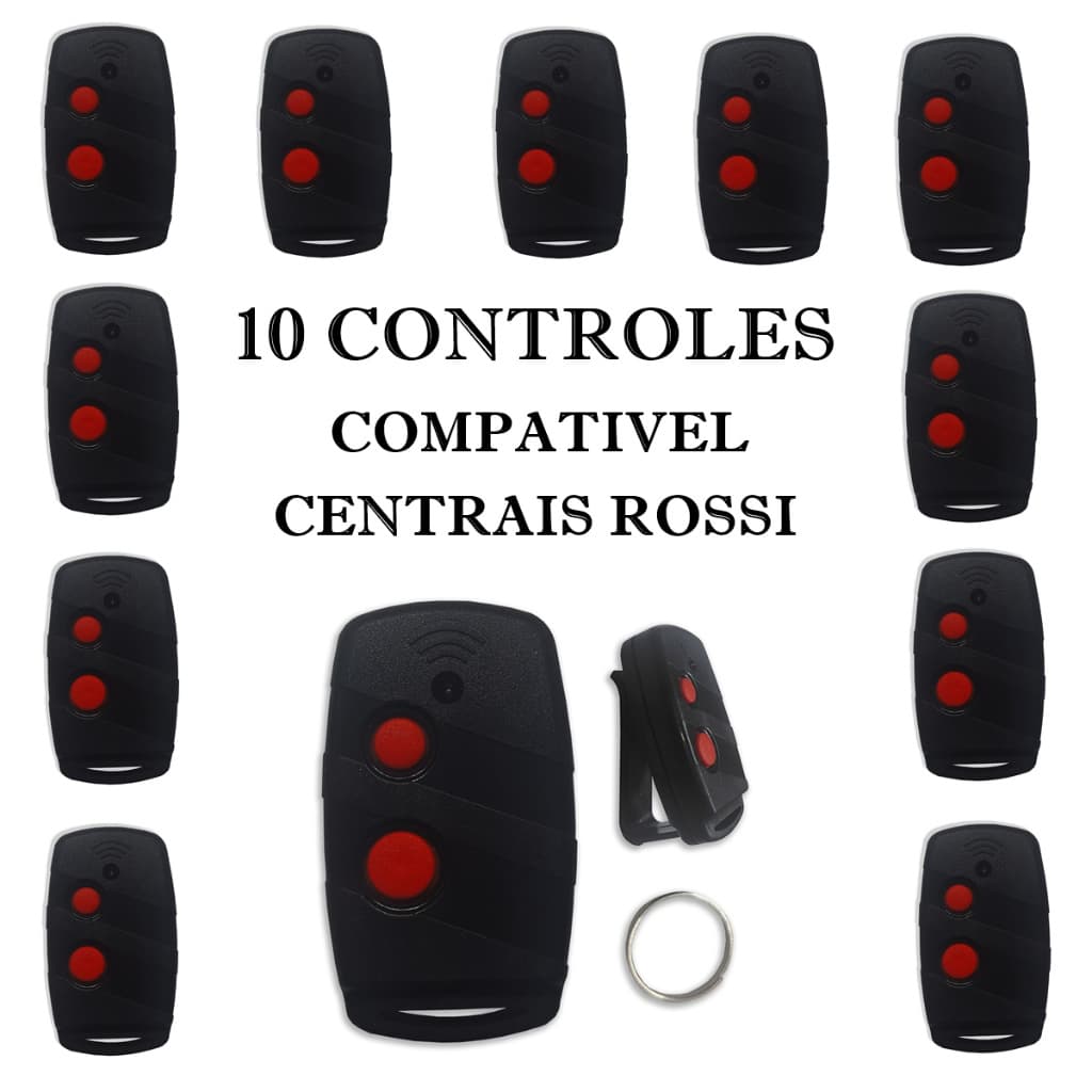 Kit 10 Controles compativeis com centrais Rossi 433Mhz Rolling code IDEALSE (PROMOÇÃO)
