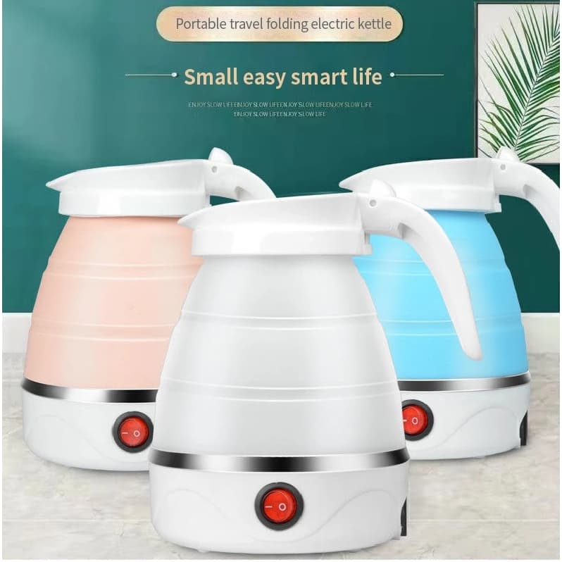 Chaleira Elétrica Retrátil 600ml 110v Silicone Esquentar Leite Café Chá água