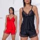 Kit 2 baby doll sensual luxo com renda Feminino adulto verão