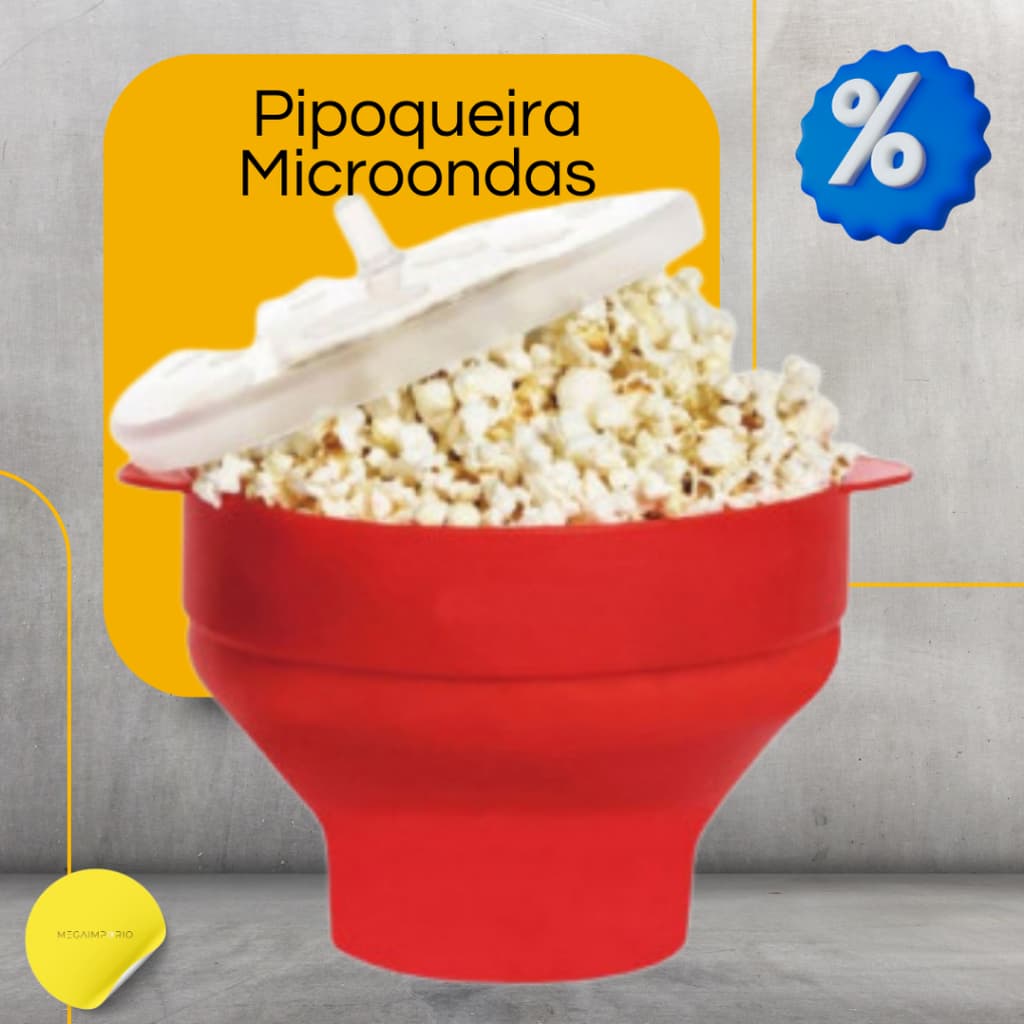 Pipoqueira Balde Retrátil Pipoca de Microondas - Silicone