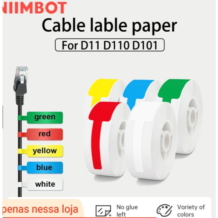 Etiqueta De Cabo NIIMBOT D11/D110/D101 Identificação De Linha De Dados De Papel Etiquetas De Fio De Fibra Organizadores