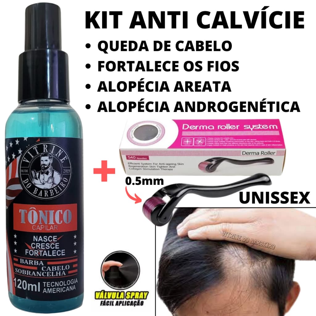 Kit Dermaroller + Tônico Para Cabelo O Melhor Para Cabelo