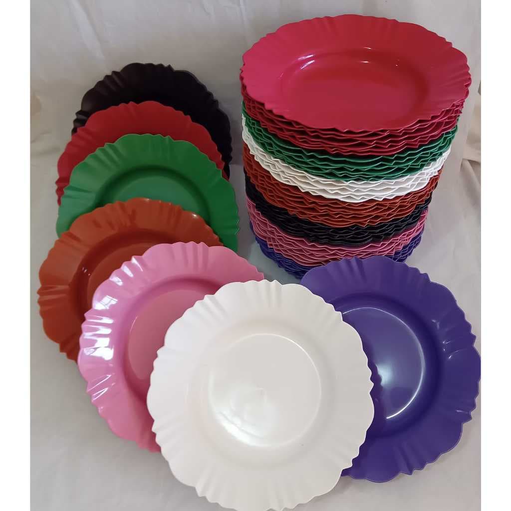 Pratos Fundo Pétala Refeição Varias Cores; Kit de 6,10,12,16 ou 20 (Plástico). Almoço/Jantar.