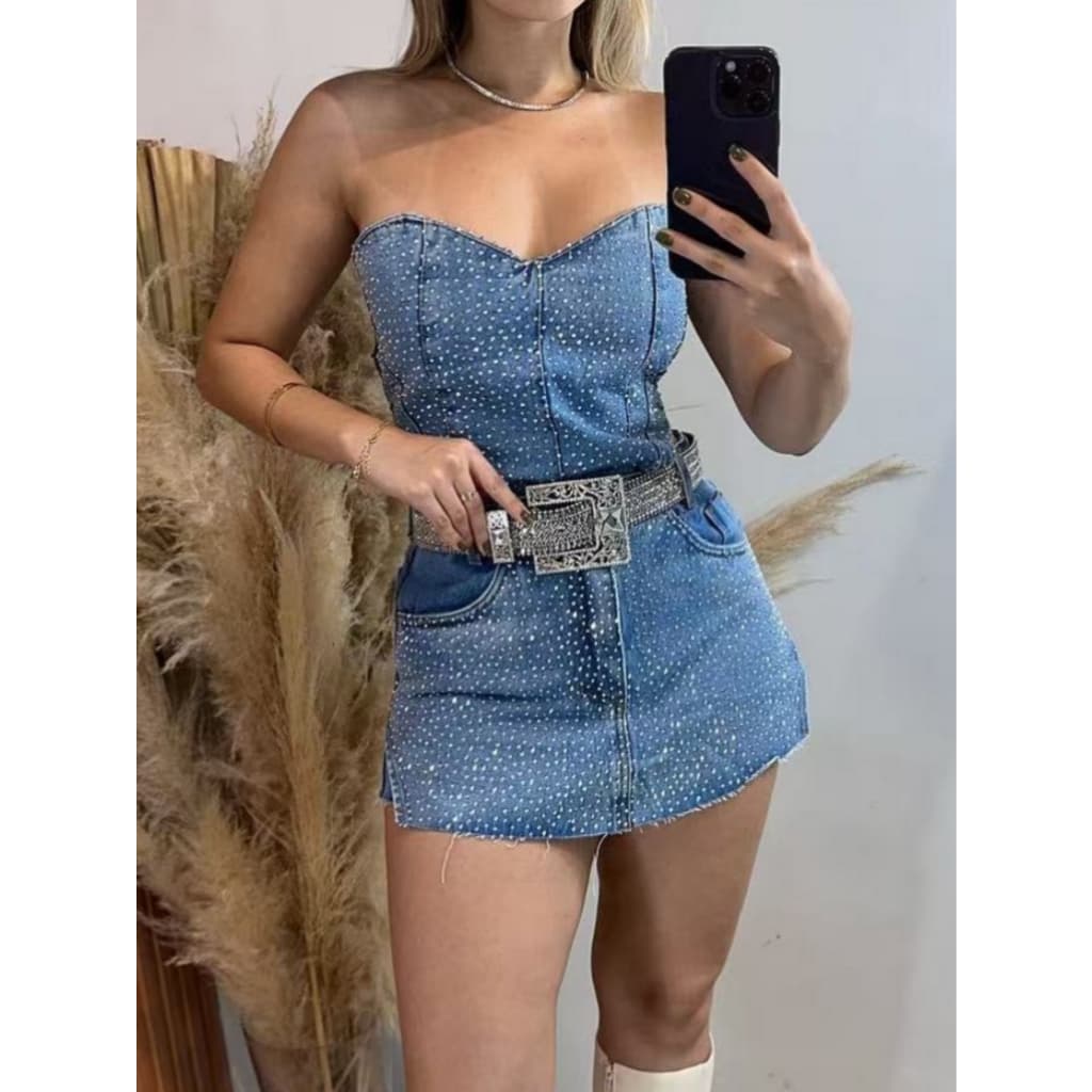 kissmelady 3010 8350 8380 8333 3003 3000 001 097 8340 Nconjunto jeans feminina blusa com saia  com brilho sem cinto