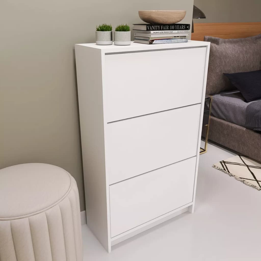 Organizador Vertical De Sapatos 3 Nichos Na Cor Branco