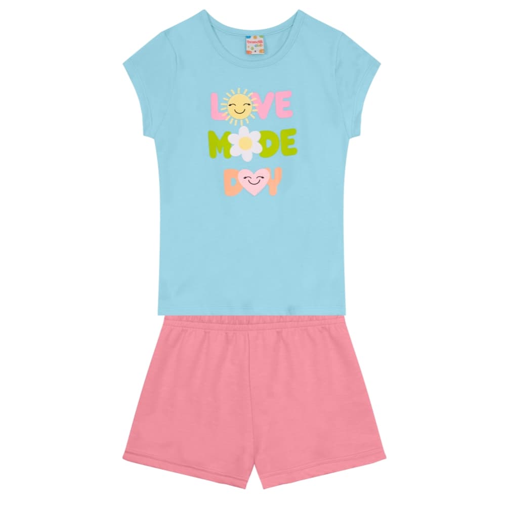 Conjunto infantil Menina Verão Estampa Puff Brandili 36211