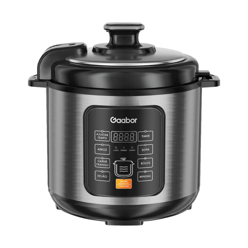 Panela Pressão Elétrica Gaabor 6L | Inox | 1000W | 8 Funções | Multifuncional | Digital