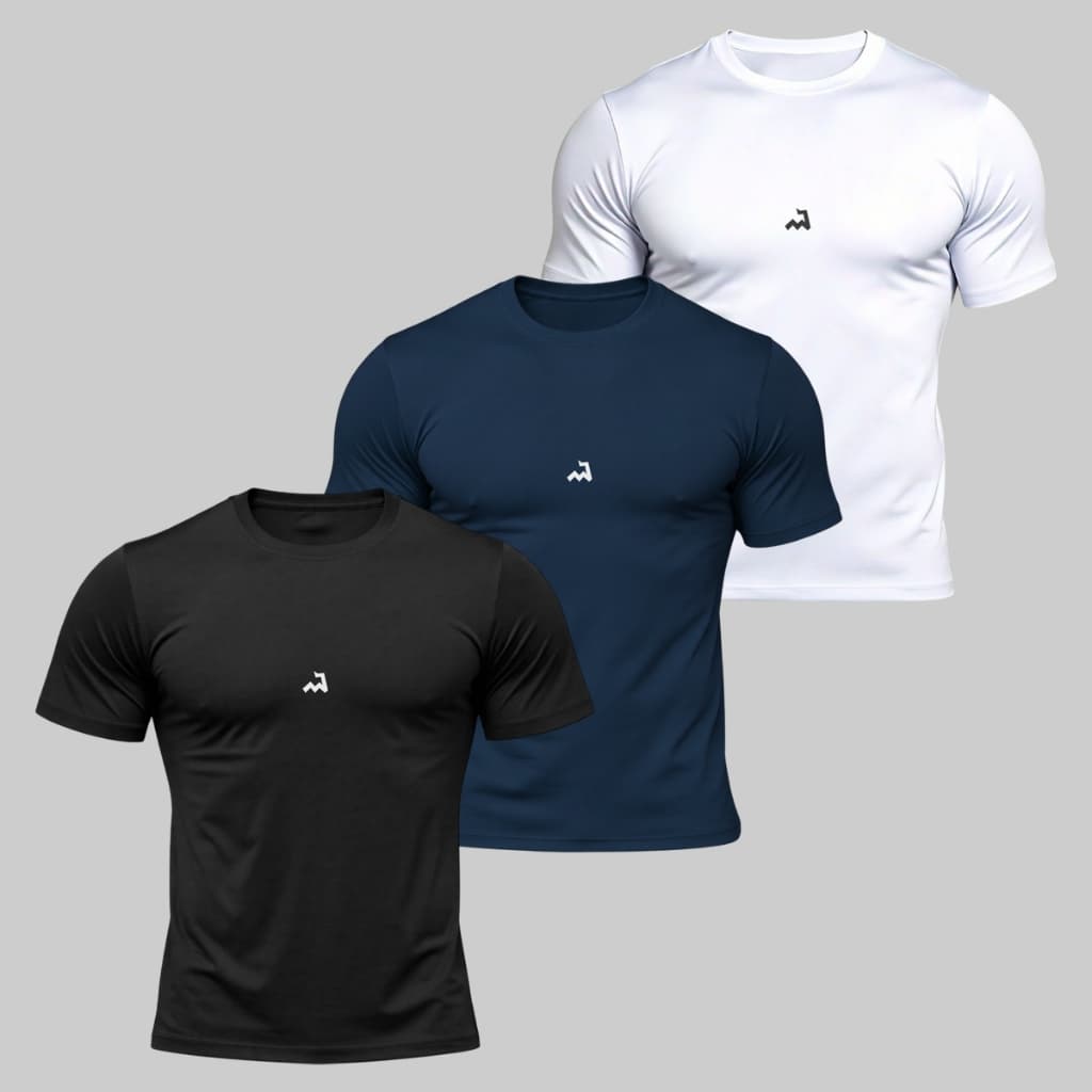 Kit 3 Camiseta Dry Fit Masculina Fitness Academia Corrida Cross Fit Poliester Premium Esporte Anti Suor