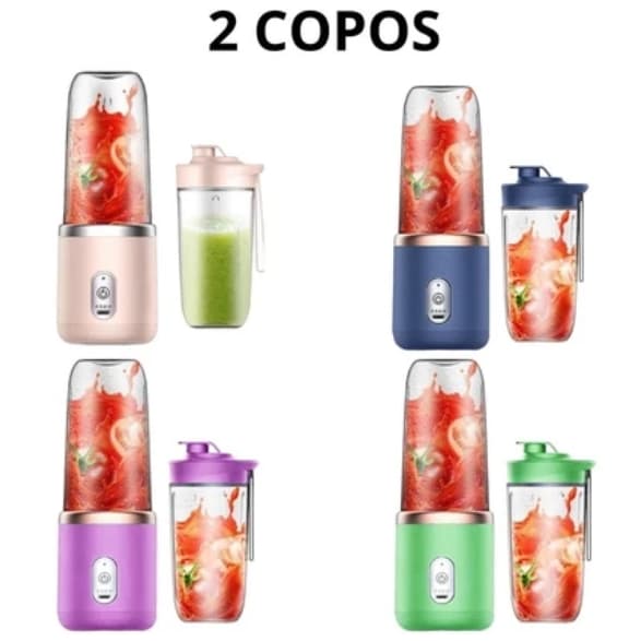 400ML Espremedor Elétrico Mini Liquidificador Portátil 6 Lâminas De Suco De Alimentos Misturador