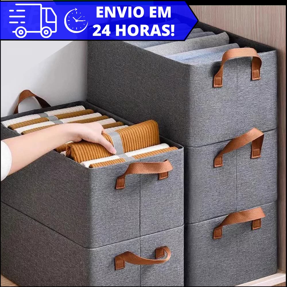 KIT 4 e 2 Organizador De Caixas De Armazenagem De Roupas Grandes Dobráveis Gavetas De Armários De Guarda Roupa REFORÇADO
