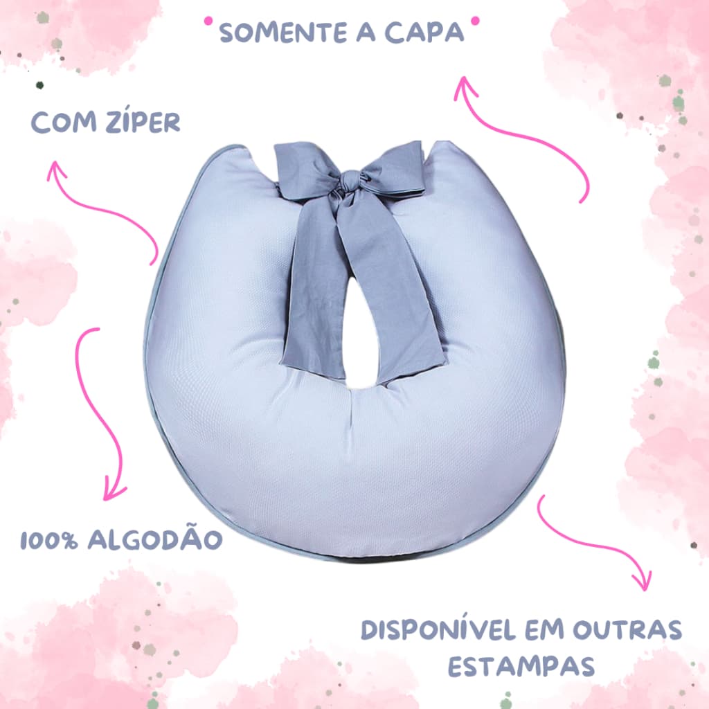 Capa De Almofada Amamentação Com Laço 100% Algodão