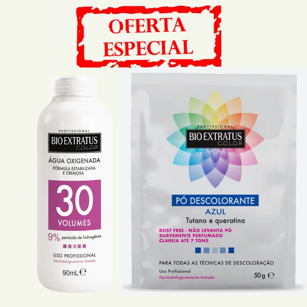 Kit Po Descolorante Bio Extratus 50g + Água Oxigenada  90ml