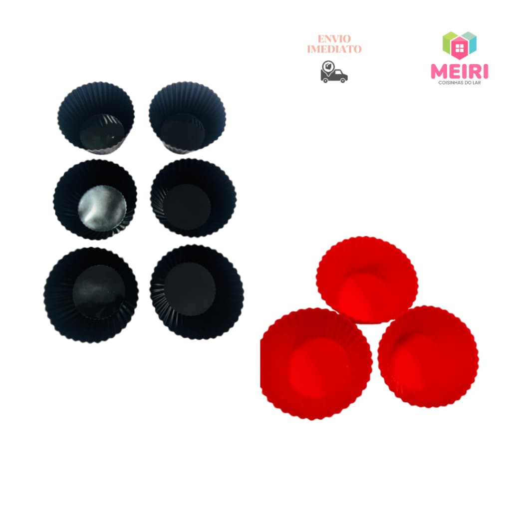 Kit 6 Formas De Silicone Bolo Forma Forminha Redonda Muffin Cupcake Pudim Gelatina Baking Moldes.